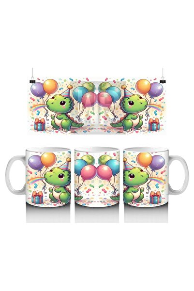 Wisdom Rain كوب لطيف بنمط الديناصورات مع قبعة حفلات وبالونات تحظى الأطفال بحب...