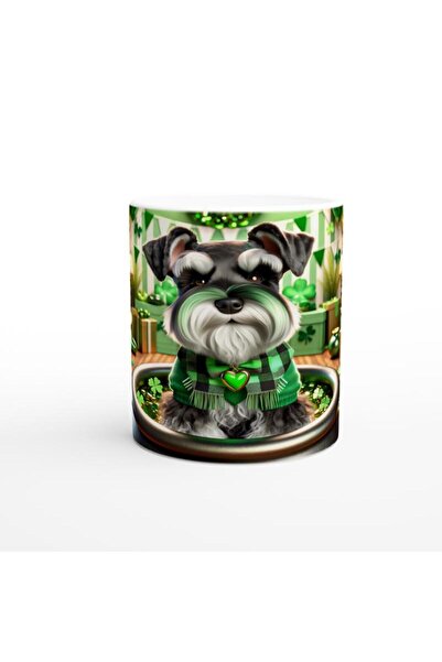 Wisdom Rain St. Patrick Themed Schnauzer Dog Printed Mug Cup