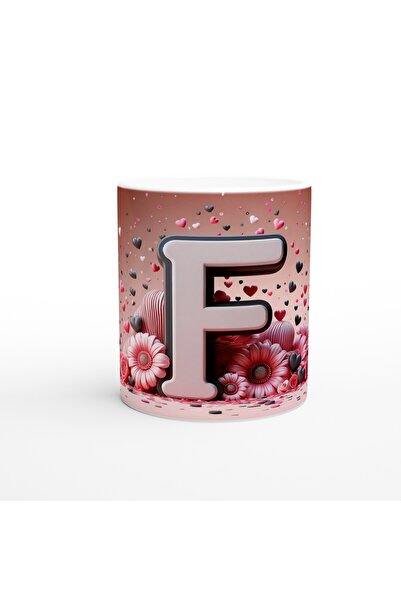 Wisdom Rain Letter F Classic Style Letter Mug