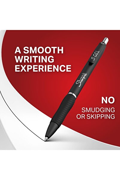 Sharpie S-Gel Gel Pens, Medium Tip (0.7 mm), Black Ink, 12 Count