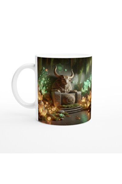 Wisdom Rain Taurus Printed Coffee Mug - Magical Crystal Cave Themed Vs3