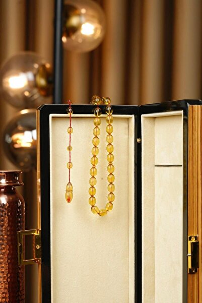 dergah tesbih Master Muhammet Tacir Systematic Design Beyzi Model Yellow Fire-I Squeeze Prayer Beads