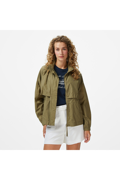Tommy Hilfiger Nylon Packable Kadın Haki Ceket
