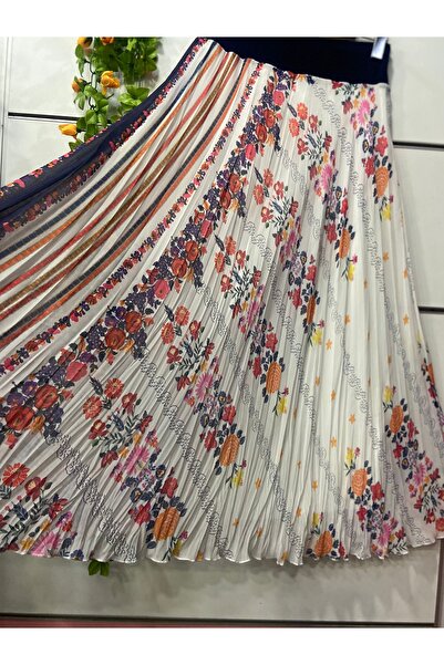 edu collection Φούστα από σιφόν με σχέδιο με επένδυση από καμπάνα