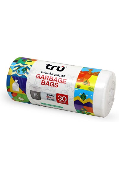 Tru ® Garbage Bags Compact Roll White 54 x 60 cm 10 Gallon (30pc x 3 Rolls) 90 bags