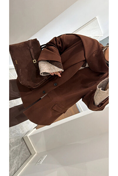 My Blog Brown Scarf Jacket - 25-912