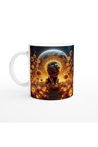 Wisdom Rain Leo Printed Coffee Mug - Zodiac Garden under the Moonlight Vs1