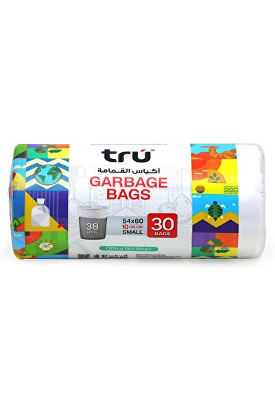 Tru ® Garbage Bags Compact Roll White 54 x 60 cm 10 Gallon (30pc x 3 Rolls) 90 bags