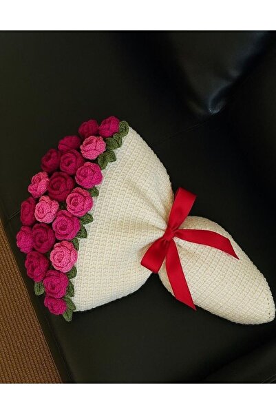 Handmade Lily knitting el örgüsü buket şal, çiçekli battaniye