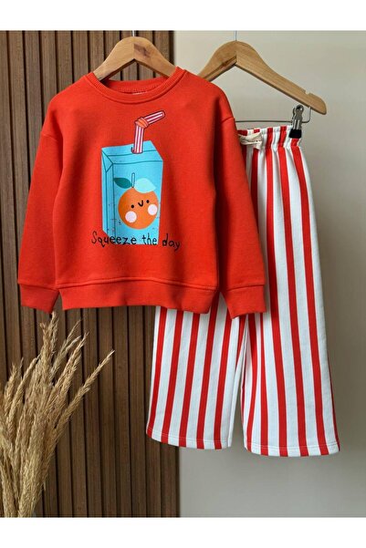 KidsSel Girl's Printed Model 3 Thread Cotton Fabric Bottom Top Set