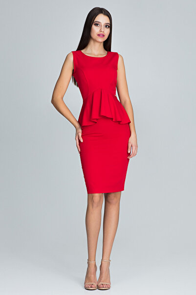 Figl Skirt and blouse set - pencil skirt - ruffled blouse - red M605 size S