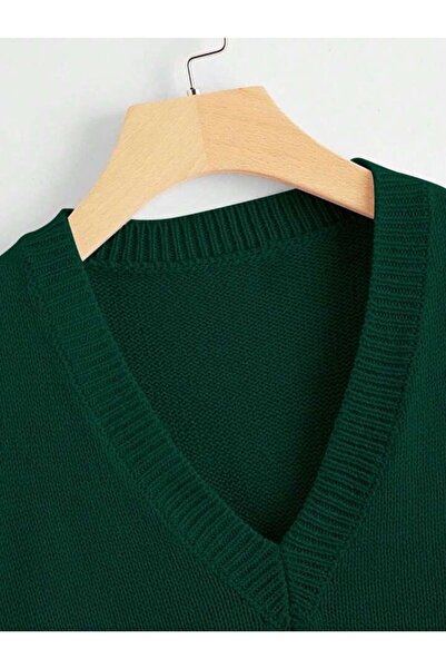 ATE ÖZGÜNEŞ TRİKO TEKSTİL Women's Knitwear V-Neck Solid Sweater