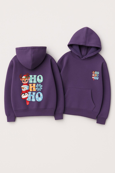 CLASSY.MODA Unisex με κουκούλα oversized με τύπωμα Φούτερ – Χριστουγεννιάτικο...