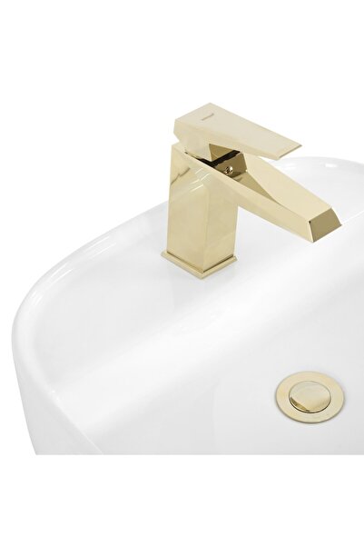 Maison Mex Basin mixer, ROCK, L.6 l.14 H.17 cm, gold