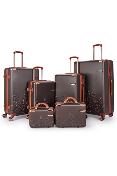 LİMRA A large travel bag set consisting of 6 luggage bags of various sizes, made of strong and durable material.