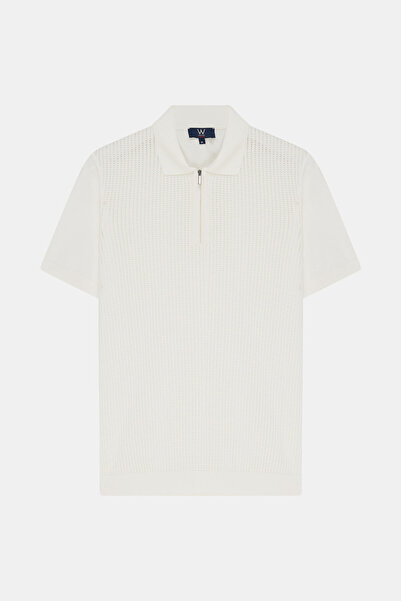 W Collection Ekru Polo Neck T-Shirt