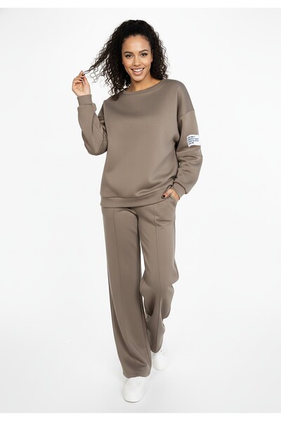Figl Loose-fitting tracksuit - Women's tracksuit set - Brown set M1274 size M