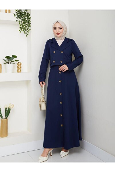 ESLEMNUR Biker Jacket Skirt Suit Button Detail