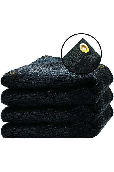 OEM Edged mesh, with metal rings, black, 90% shading for fence, balcony, terrace, 3x3m