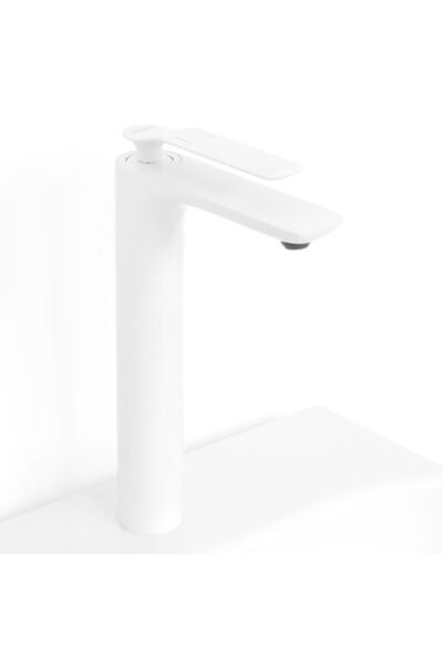 Maison Mex Tall washbasin mixer, MOONI, L.13.7 H.28.8 cm, white