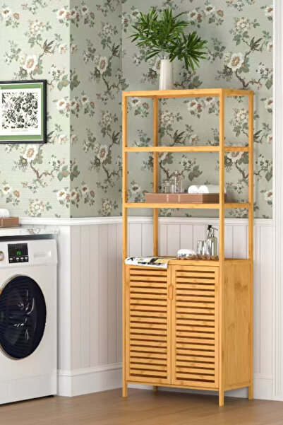 welcomein Bambu 3 Raflı Banyo Dolabı & Çok Amaçlı Düzenleyici – 170x66x30 cm,...