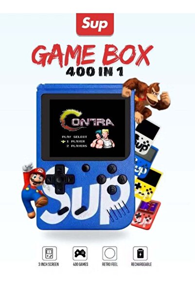 SUP وحدة تحكم ألعاب محمولة صغيرة 400 في 1 بشاشة ملونة مقاس 3 بوصات