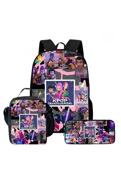 NO BRAND كيه بوب، حقيبة ظهر صائدي الساحرات، طقم سفر عادي من 3 قطع، الصورة 14