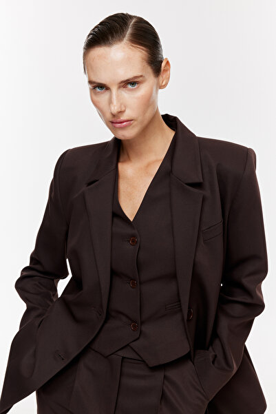 Jorbinol سترة بليزر كبيرة الحجم بصدر مزدوج