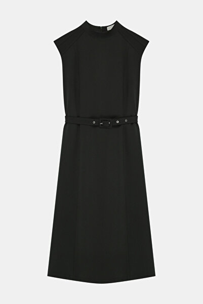 W Collection HAKİ KOLSUZ MİDİ ELBİSE