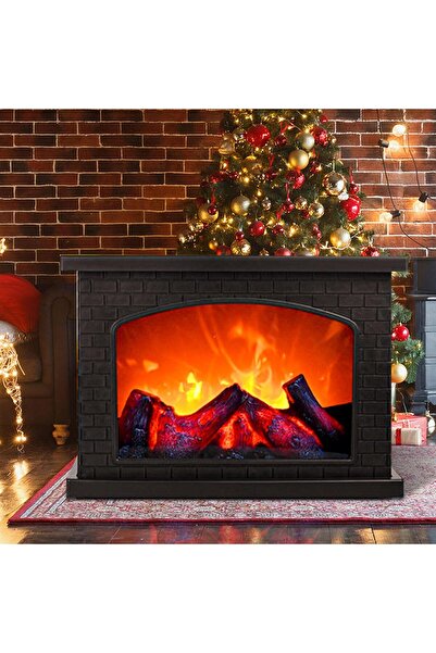 Generic Portable Electric Fireplace Lamp Realistic Flame Effect USB Battery Powered LED Lantern