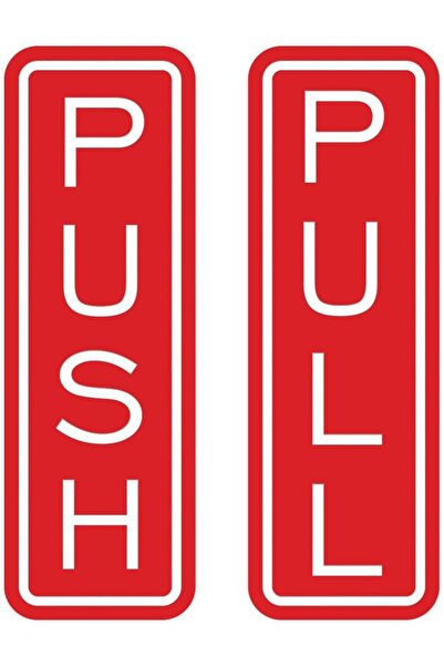 Slasa لافتة باب عمودية قابلة للدفع والسحب (10.2×3.2 سم، حمراء، عبوة من 5 قطع)...