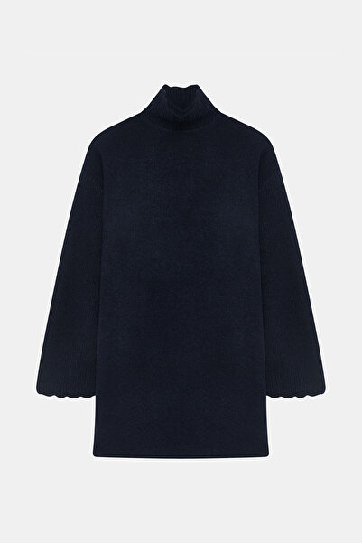 W Collection KOYU LACİVERT TRİKO ELBİSE