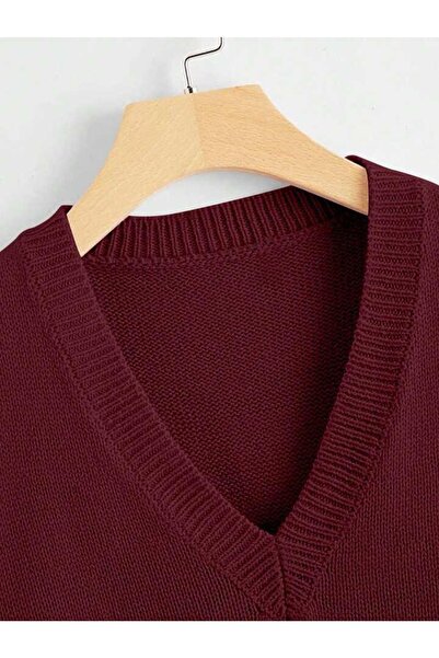 ATE ÖZGÜNEŞ TRİKO TEKSTİL Women's Knitwear V-Neck Solid Sweater