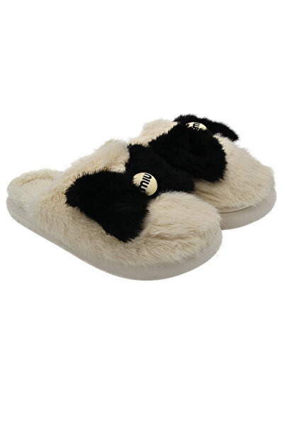 OEM Γυναικείες παντόφλες με μαλακό γούνα και κομψό φιόγκο - Ζεστές, άνετες κα...