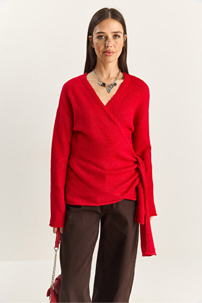 Bianco Lucci Women's Side Tie Knitwear Sweater 241162 60261077