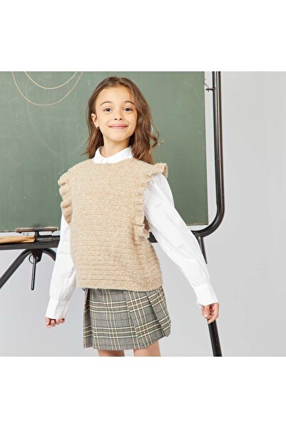 KİABİ Checked pleated skort GREY