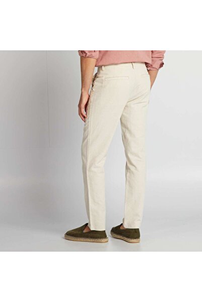 KİABİ Slim-fit linen-blend chinos BEIGE