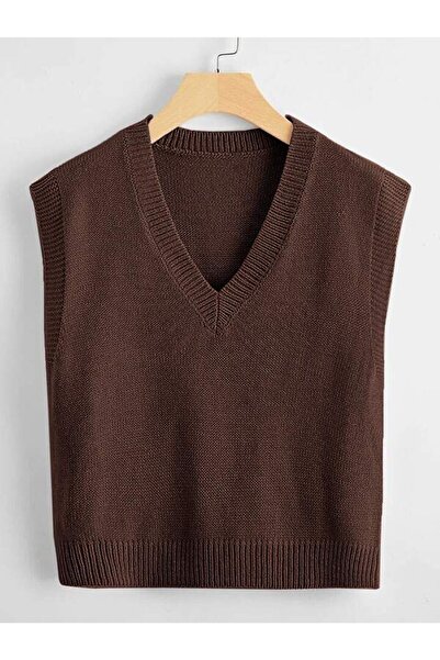 ATE ÖZGÜNEŞ TRİKO TEKSTİL Women's Knitwear V-Neck Solid Sweater