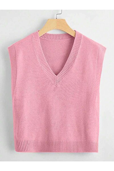 ATE ÖZGÜNEŞ TRİKO TEKSTİL Women's Knitwear V-Neck Solid Sweater