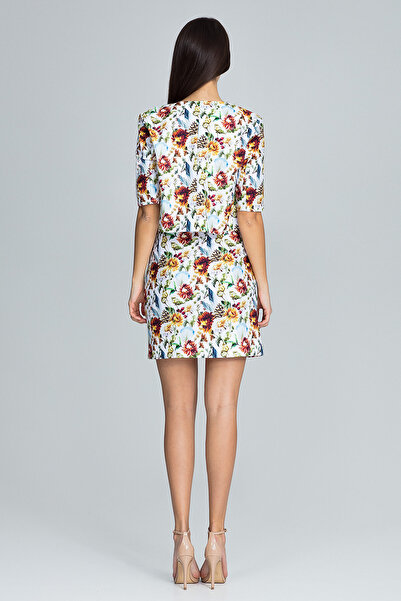 Figl Jacket and skirt set - mini skirt - women's short jacket - white with flowers M591 size XL