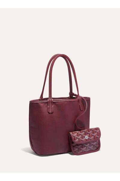 Beauenty حقيبة توت صغيرة قابلة للعكس مع جيب داخلي - كستنائي