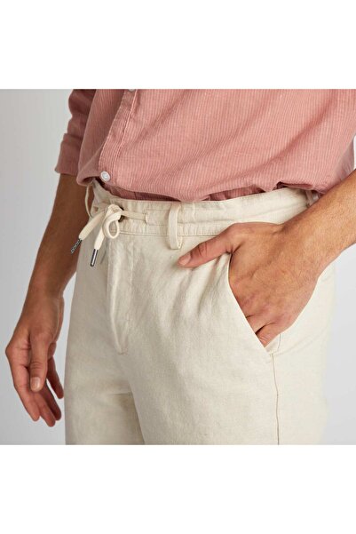 KİABİ Slim-fit linen-blend chinos BEIGE