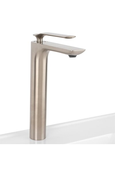 Maison Mex Tall washbasin mixer, MOONI, L.13.7 H.28.8 cm, brushed gray