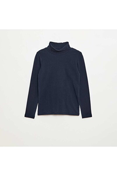 KİABİ Plain Roll Neck Top BLUE