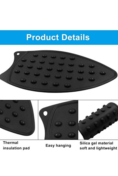 Generic Iron Rest Pad Heat Resistant Silicone Mat, Non-Slip Iron Holder, Black