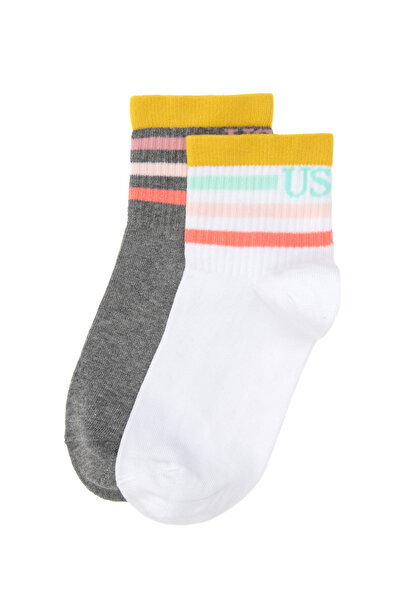 U.S. Polo Assn. Women's Gray Melange Socks 50318015-Vr086