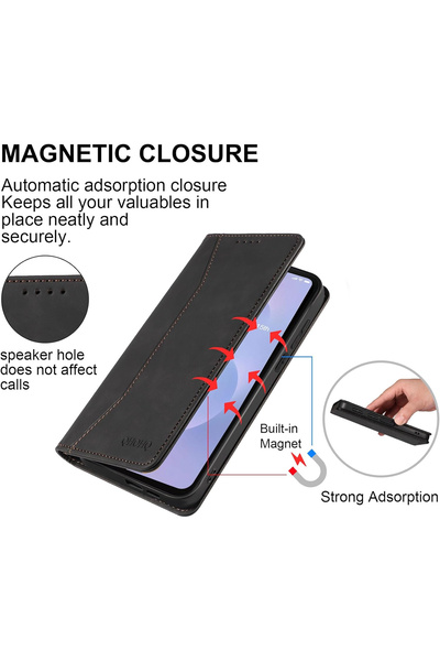 OEM PU leather case compatible with Samsung Galaxy Edge 5G + Screen Protector, Magnetic Flip