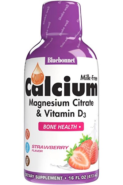 Bluebonnet Nutrition Liquid Calcium Citrate with Magnesium Citrate & Vitamin D3, Strawberry, 16 fl o
