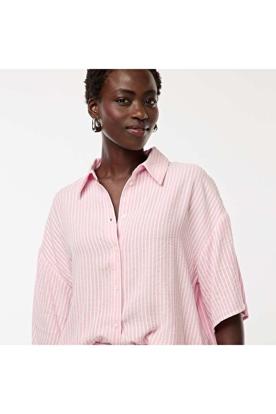 KİABİ Striped Short-Sleeve Shirt PINK