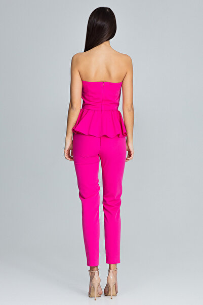 Figl Pants and blouse set - blouse with corset - women's long pants - fuchsia M606 size L